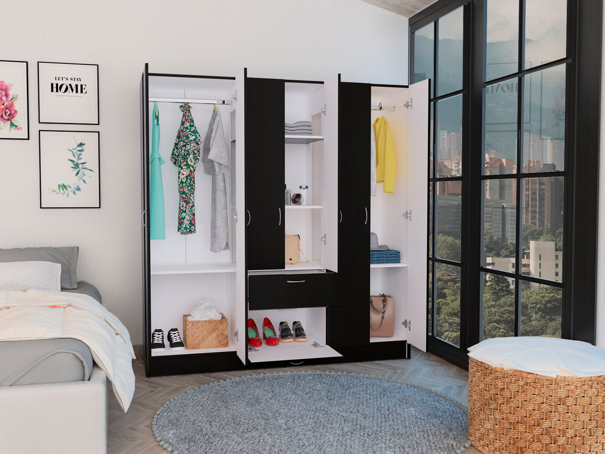 Guajira Six Door Armoire, Three Cabinets , Hidden Drawer Shoes - sold by Home Elegance USA
