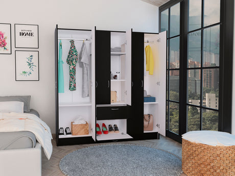 Guajira Six Door Armoire, Three Cabinets , Hidden Drawer Shoes - sold by Home Elegance USA