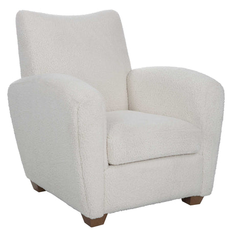 Teddy Shearling Accent Chair - White by Uttermost - View 4