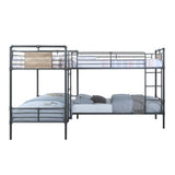 Cordelia Sandy Black, Dark Bronze Hand-Brushed Finish Quadruple Twin Bunk Bed - sold by Home Elegance USA