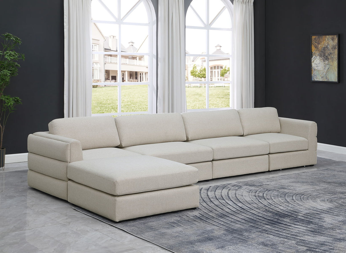 Beckham - Modular Sectional 5 Piece - Beige - Fabric | Home Elegance USA