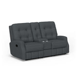 Devon Transitional Fabric Reclining Loveseat, Console | Flexsteel