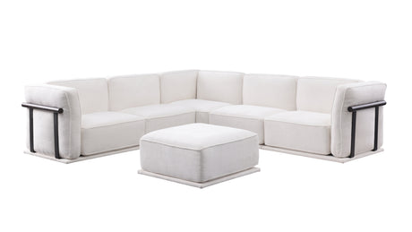 120' length , Fashionable modular sofa with iron and wood frame chenille sofa White ,uitable for living room - sold by Home Elegance USA