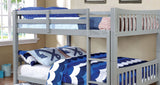 Full Over Full Bunk Bed Gray Finish Transitional Style Attached Ladder Upper Bed Rails Lock Joint Structure And Trundle-Not Included - sold by Home Elegance USA