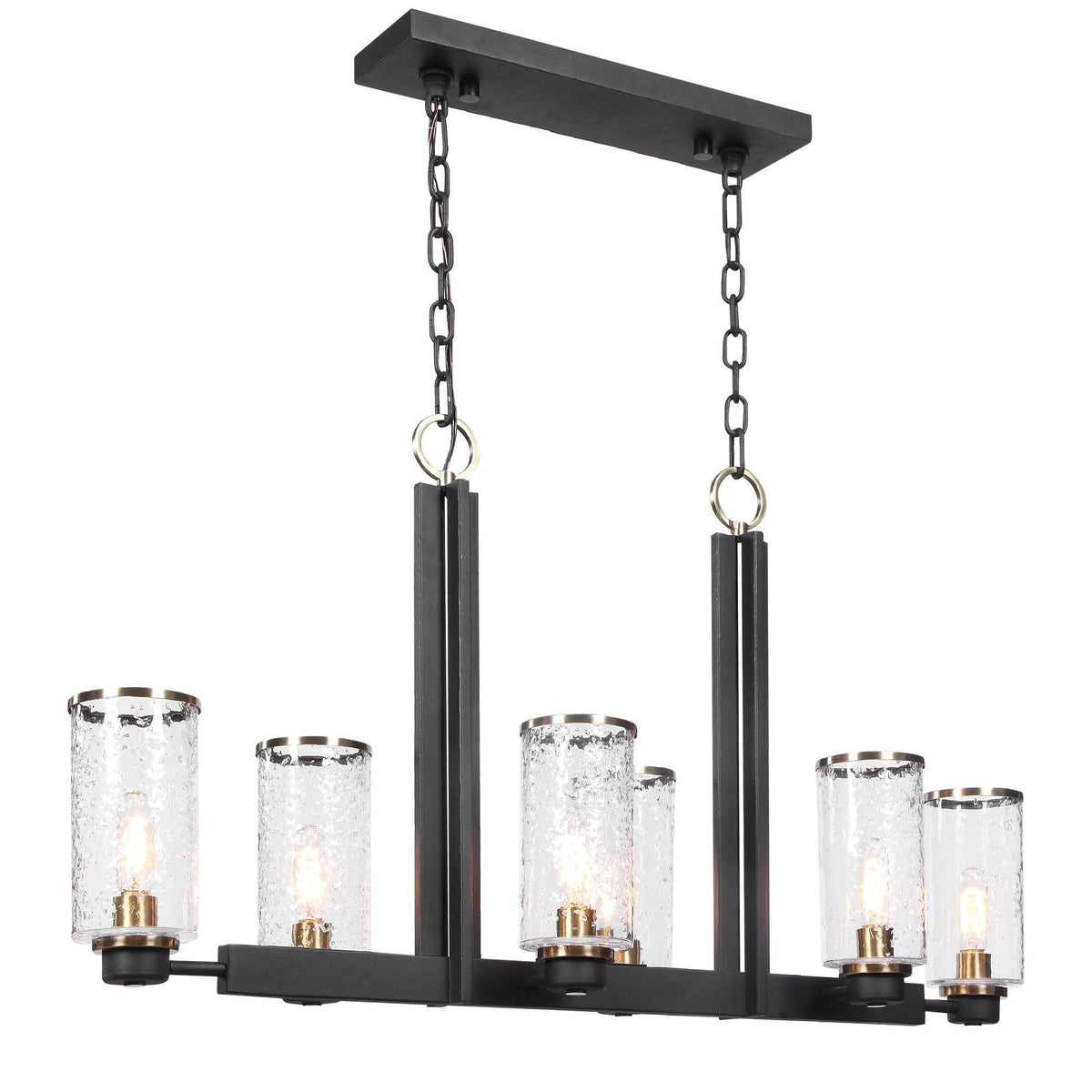 Jarsdel 6 Light Industrial Island Light - Black by Uttermost - View 6