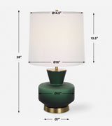 Trentino Table Lamp Dark Emerald Green - Dark Green / White by Uttermost - View 9