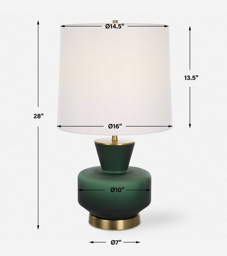 Trentino Table Lamp Dark Emerald Green - Dark Green / White by Uttermost - View 9