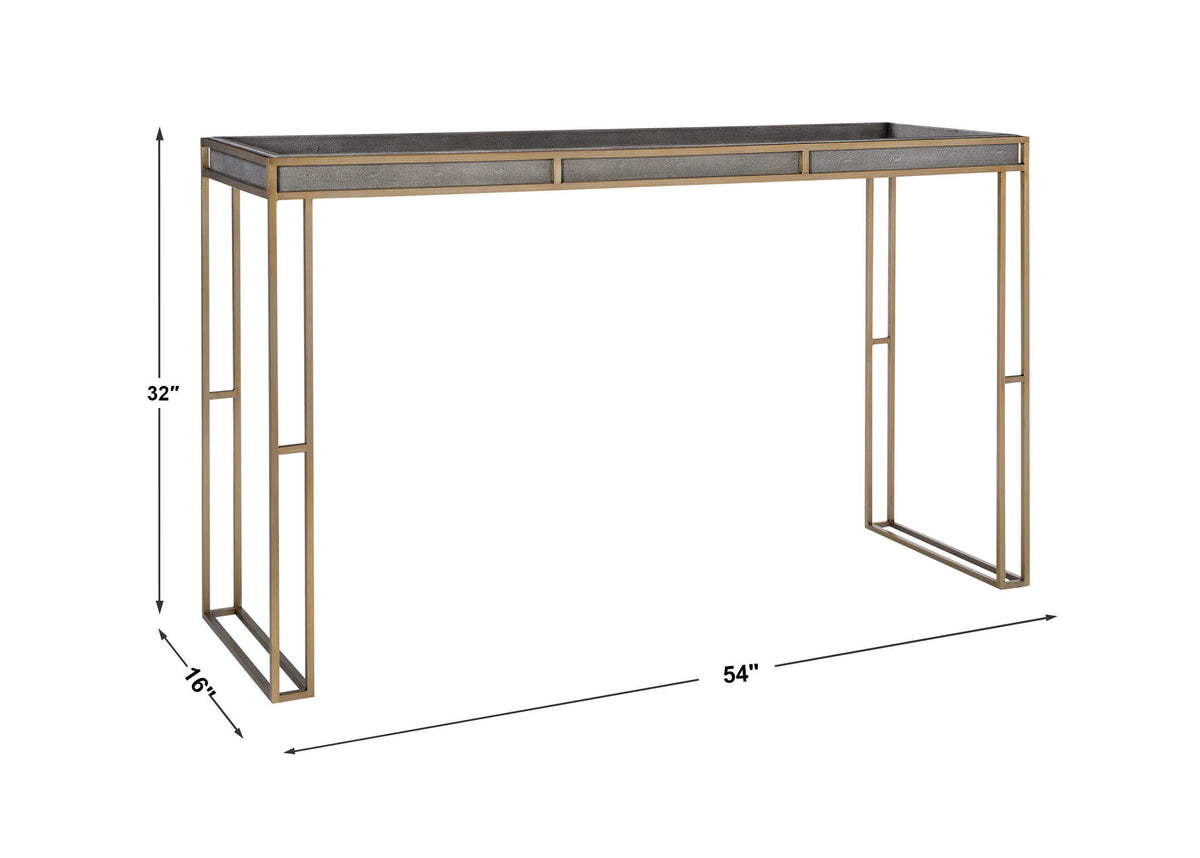 Cardew Modern Console Table Silver & Gold - Silver / Gold by Uttermost - View 10