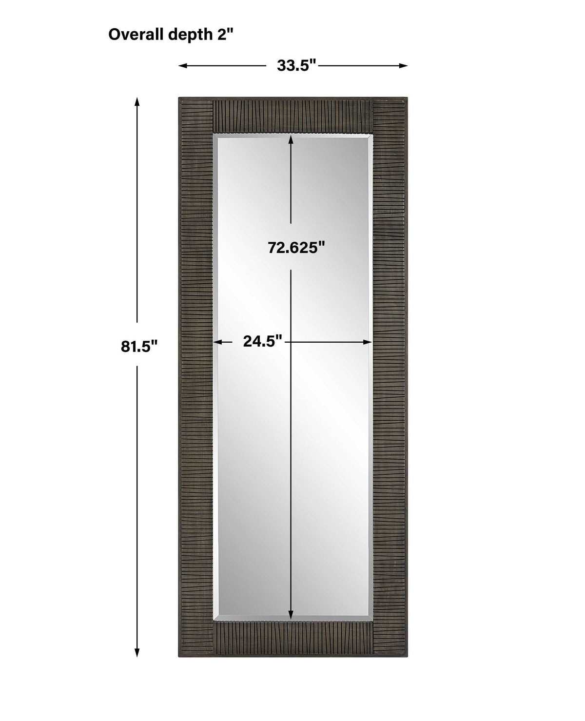 Figaro Oversized Mirror - Dark Gray by Uttermost - View 9