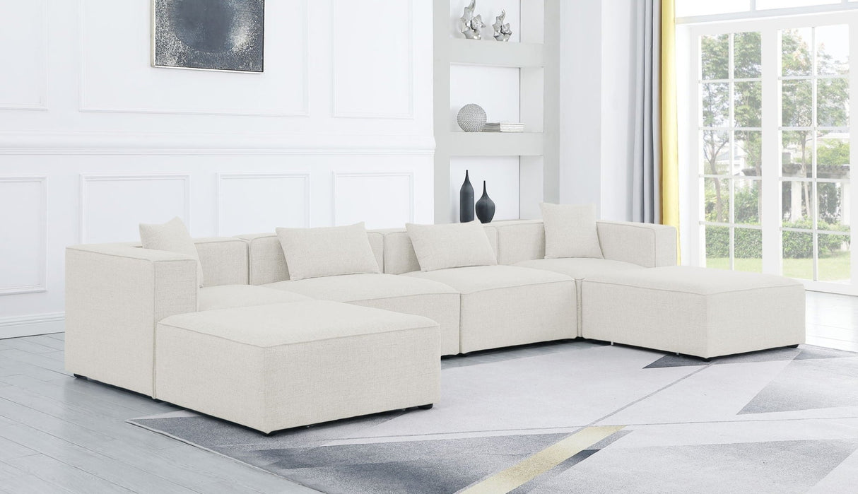 Cube - Modular Sectional 6 Piece - Cream - Fabric - 630Cream - Sec6B - Home Elegance USA - 3