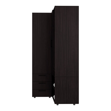 Armoire 70.9' H, 1 Door, 3 Drawers, 7 Shelves, 10 Legs, Black Wengue - Bedroom - sold by Home Elegance USA