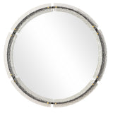 Crystalline Round Mirror - White by Uttermost - View 4