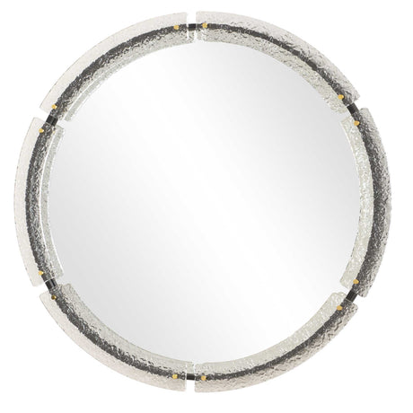 Crystalline Round Mirror - White by Uttermost - View 4