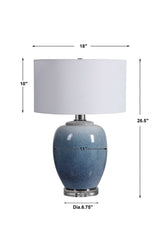 Blue Waters Ceramic Table Lamp - Blue / White by Uttermost - View 8