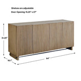 Kellem Wood 4 Door Cabinet Natural - Light Brown by Uttermost - View 10