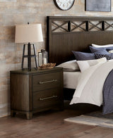 Contemporary Style Bedroom 1pc Nightstand of 2 Drawers Dark Brown Finish Wooden Furniture Modern Look
