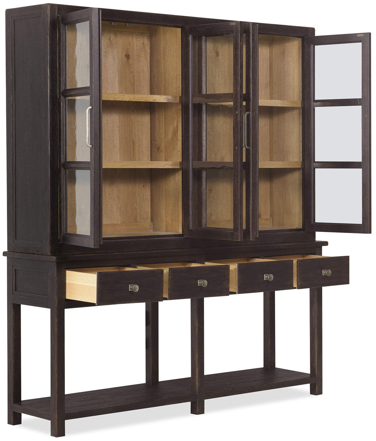 Driftwood Display Sideboard Burn Timber / Dark Brown - Black / Dark Brown by Hooker Furniture - View 8