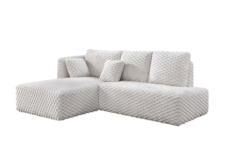 Manya Ivory Corduroy Sectional Sofa - sold by Home Elegance USA
