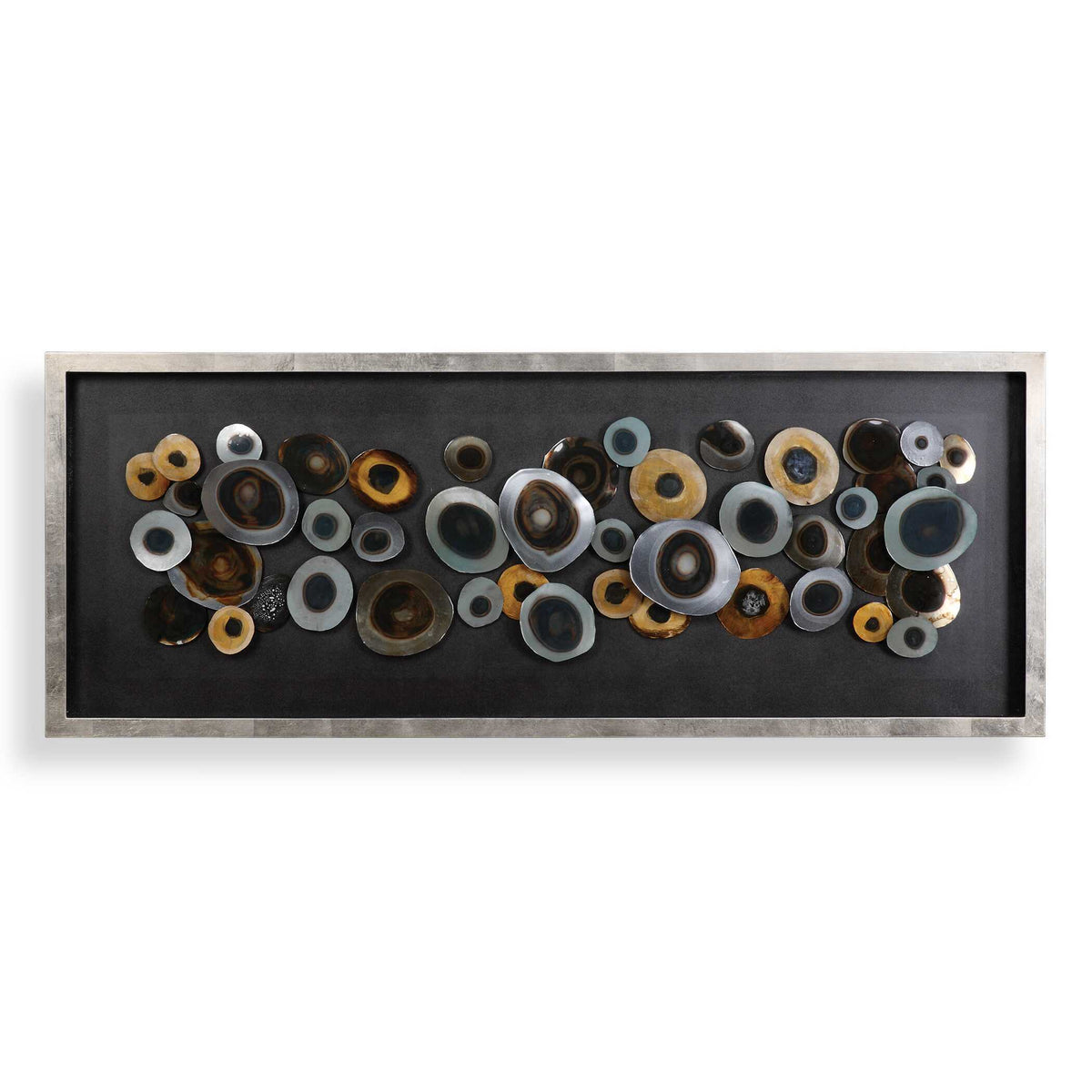Discs Shadow Box Silver - Black / Dark Brown by Uttermost - View 1