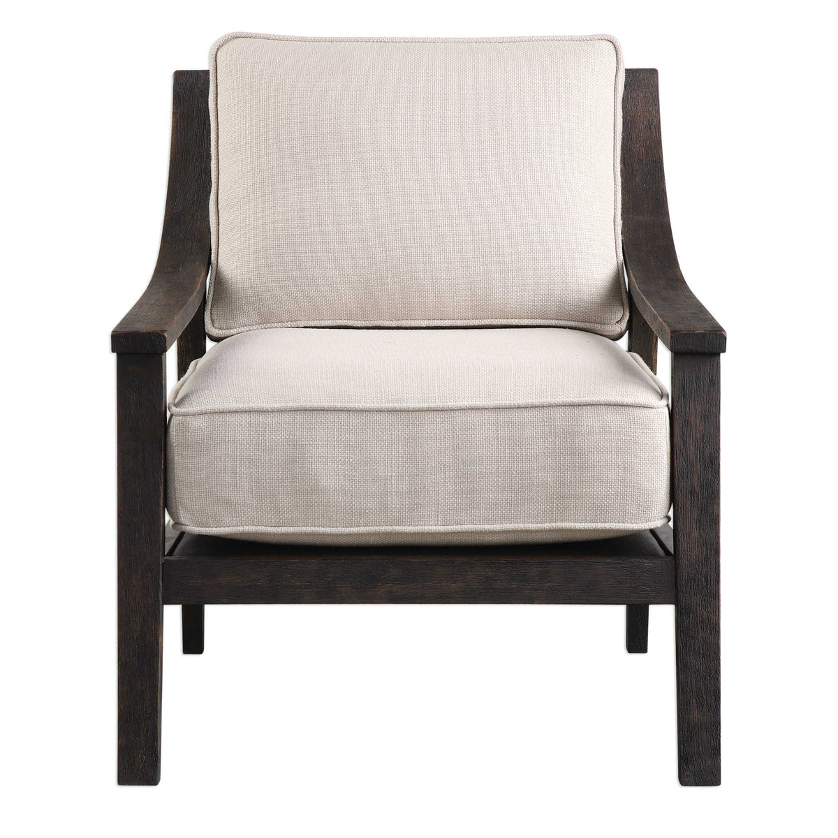 Lyle Accent Chair Beige - White / Dark Brown by Uttermost - View 1