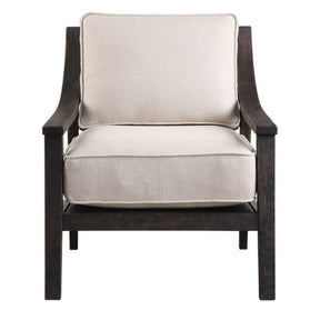 Lyle Accent Chair Beige - White / Dark Brown by Uttermost - View 1