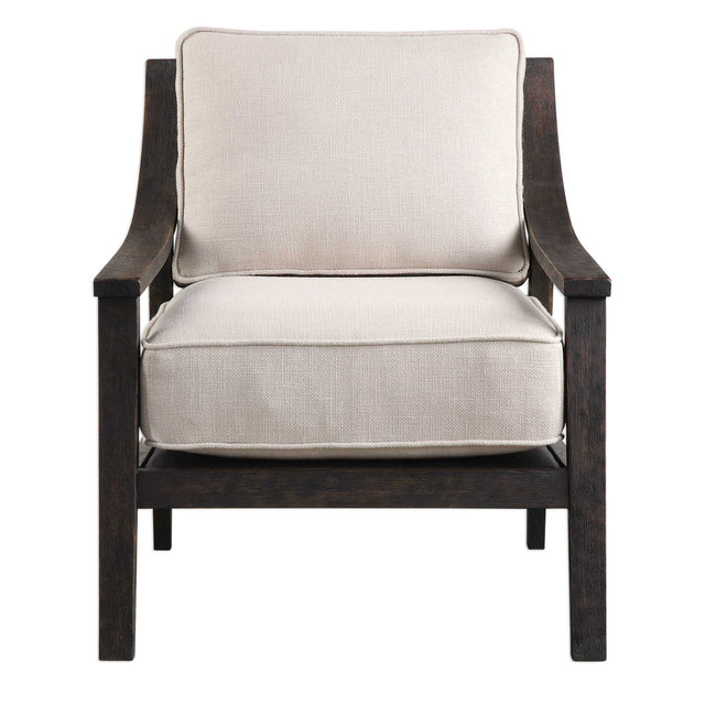 Lyle Accent Chair Beige - White / Dark Brown by Uttermost - View 1