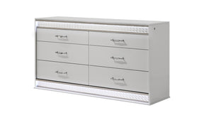 Glam Modern Style 6- Drawer Dresser Made with Wood in White (INCLUDES DRESSER ONLY)      same asG150108642  (NJ Inventory)