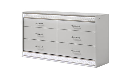 Glam Modern Style 6- Drawer Dresser Made with Wood in White (INCLUDES DRESSER ONLY)      same asG150108642  (NJ Inventory)
