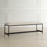 Halston Upholstered Bench - White / Black by Uttermost - View 5