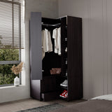 FM FURNITURE Thatcher Armoire- wardrobe, shoe storage, Open Storage and 2 - drawer, Wenge - sold by Home Elegance USA