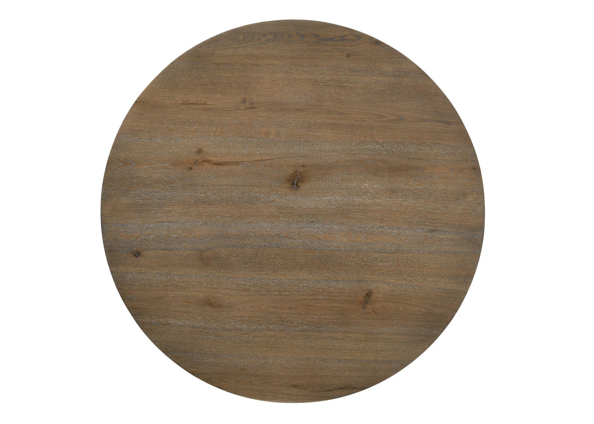 Brutus Vintage Walnut 47" Wide Contemporary Round Dining Table with Wheat Colored Base - B061S00672 - Home Elegance USA - 4