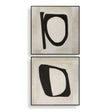 Characters Abstract Art (Set of 2) - Black / Beige by Uttermost - View 1
