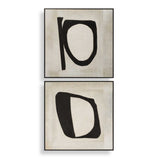 Characters Abstract Art (Set of 2) - Black / Beige by Uttermost - View 1
