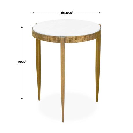 Ocilla Accent Table Brass,White - Gold by Uttermost - View 3