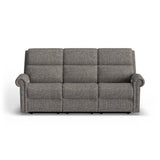 Bernard Power Reclining Fabric Sofa With Console, Power Headrest, & Lumbar | Flexsteel