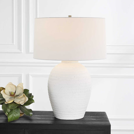 Reyna Chalk Table Lamp - White by Uttermost - View 5