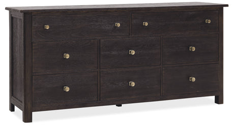 Driftwood Eight-Drawer Dresser Burnt Timber - Black by Hooker Furniture - View 1