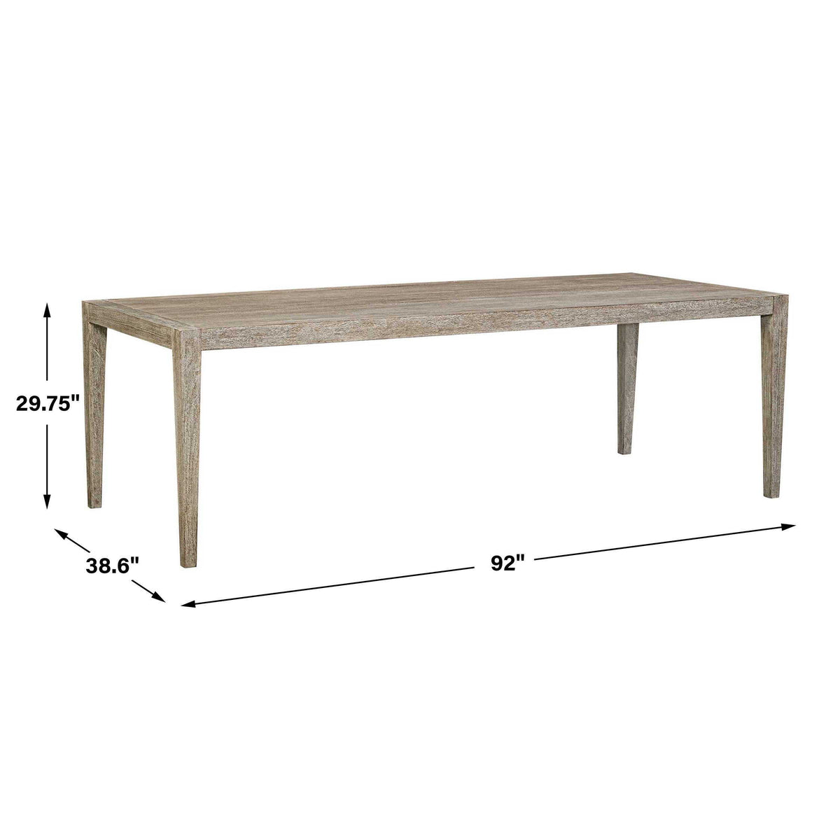 Kirkham Wooden Outdoor Dining Table Woodtone - Light Brown by Uttermost - View 13