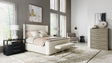 Linville Falls Boones King Upholstered Shelter Bed - Beige by Hooker Furniture - View 2