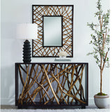 Teak Maze Rectangle Mirror - Dark Brown by Uttermost - View 2