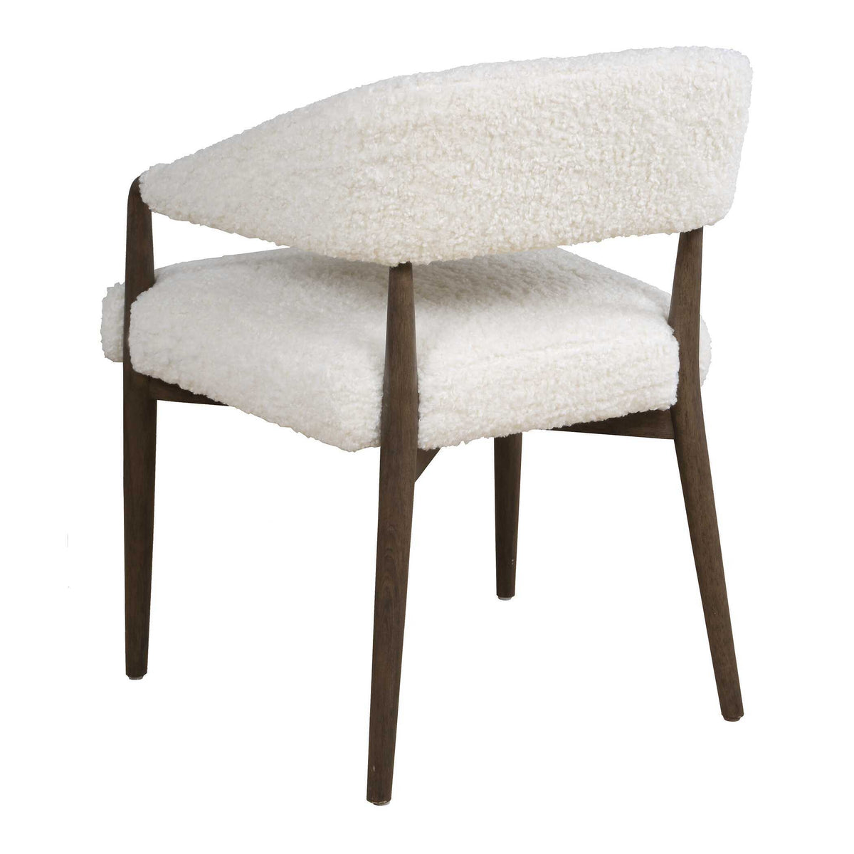 Austell Shearling Dining Chair Brown / White - White / Dark Brown by Uttermost - View 7