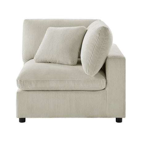 Chelsea Modular 6-Piece Sectional in Beige with Plush Polyester Upholstery - sold by Home Elegance USA