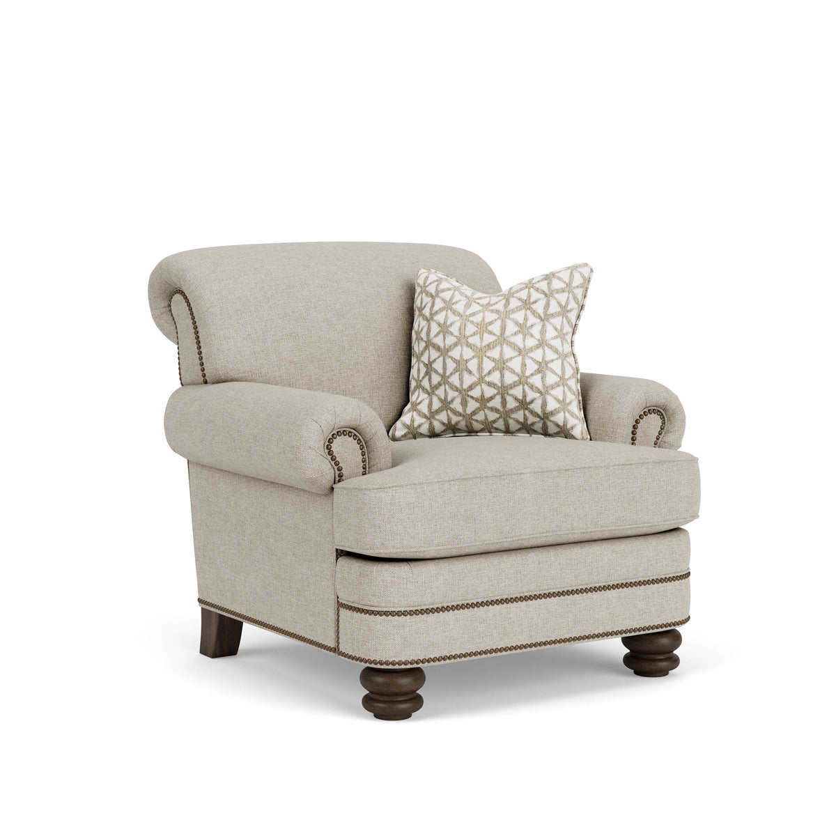 Bay Bridge Fabric Chair, Nailhead Trim | Flexsteel
