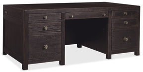 Driftwood Executive Desk Burnt Timber - Black by Hooker Furniture - View 1