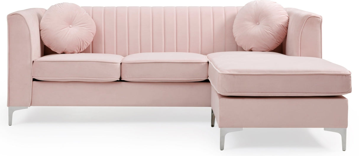 Delray G794B - SC Sofa Chaise ( 3 Boxes) , PINK | Home Elegance USA