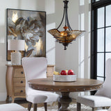 Vitalia 3 Light Pendant Oil Rubbed Bronze - Bronze / Light Brown by Uttermost - View 2