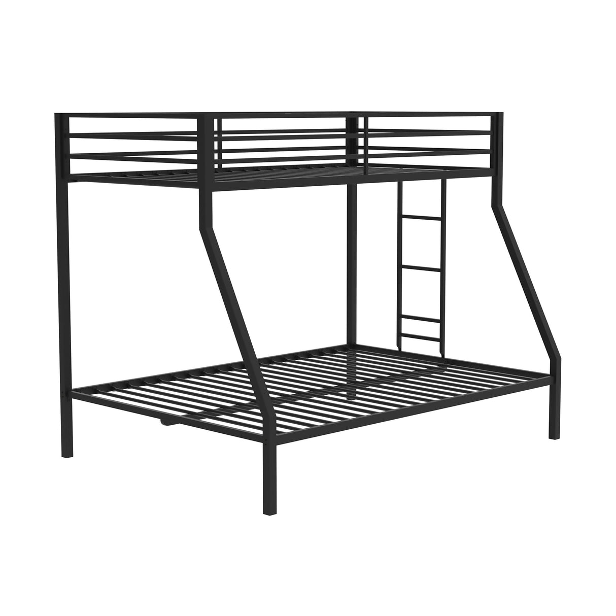 Metal Twin Over Full Bunk Bed with Ladder, Black