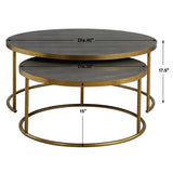 Aragon Nesting Coffee Tables (Set of 2) - Dark Gray / Bronze by Uttermost - View 6