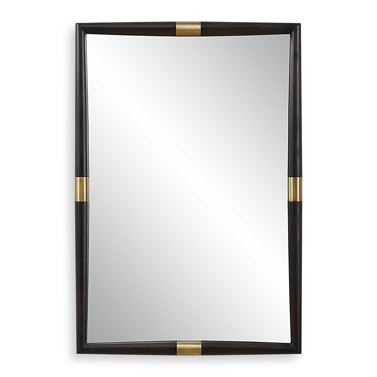 Larkin Dark Wood & Brass Mirror - Dark Brown by Uttermost - View 1