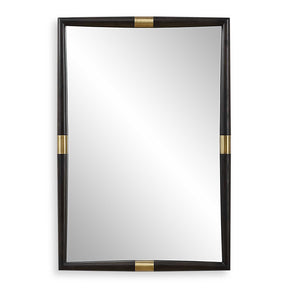 Larkin Dark Wood & Brass Mirror - Dark Brown by Uttermost - View 1